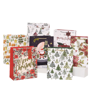 New Spot Stamping Paper Bag Cartoon Christmas Tote Bag Christmas Candy Paper Gift Bags