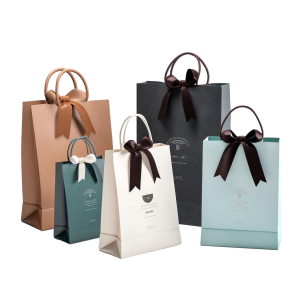 Custom Printed Paper Bags With Your Own Logo Cardboard Shopping Bags For Luxury Gift Packaging