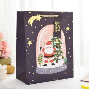 New Spot Stamping Paper Bag Cartoon Christmas Tote Bag Christmas Candy Paper Gift Bags