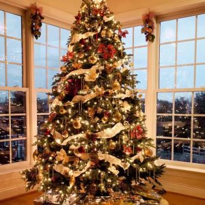 Christmas Star Tree Motif Light Product High Quality Green Pvc New Made Artificial Christmas Tree With Ornaments