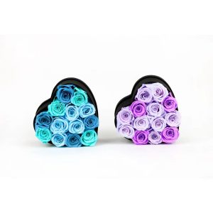 Heart Shape Box Forever Rose Preserved Rose Box Factory Supply Customized Chinese New Year Mother's Day Gift 2023 Easter Flowers