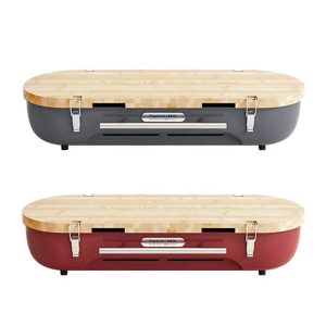 New Easy To Carry Charcoal Barbecue With Flippable Grids And Integrated Chopping Board Fire Pit