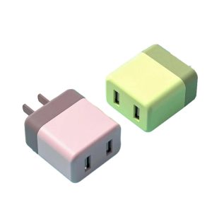Colorful USB Plug Charger Charging Block USB Power Travel Adapter Wall Charger Cube Brick Box Base Head Compatible for iPhone