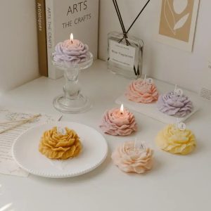 Custom Luxury Aromatic Gift Wax Scented Subshrubby Peony Flower Candles For Wedding