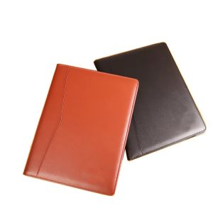 China Wholesales Factory Price A4 Pu Leather Business Portfolio File Folders Conference Custom Embossed Logo With Card Holders