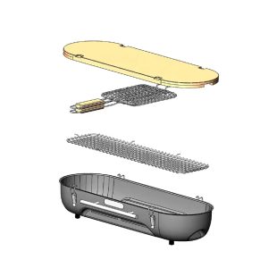 New Easy To Carry Charcoal Barbecue With Flippable Grids And Integrated Chopping Board Fire Pit