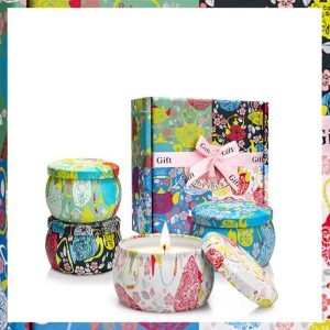 Hot Sales Wholesale Luxury Gift Set Metal Aroma Tins Jar Candle Natural Soy Wax Scented Candles