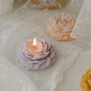 Custom Luxury Aromatic Gift Wax Scented Subshrubby Peony Flower Candles For Wedding