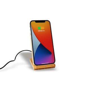 Desk Tech Gadgets Wooden Wood 10w Fast Qi Bamboo Charging Stand Phone Holder Wireless Charger