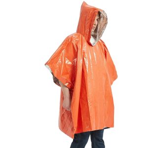 Disposable Raincoat Poncho Emergency Portable Thermal Insulation Raincoat Outdoor Pe Aluminum Film Raincoat