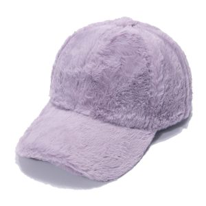 Ready to Ship Winter Warm Faux Wool Fur Sports-Caps/Fitted fur Baseball-Cap/Fashion Winter Hat in Wholesale