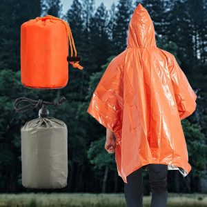 Disposable Raincoat Poncho Emergency Portable Thermal Insulation Raincoat Outdoor Pe Aluminum Film Raincoat
