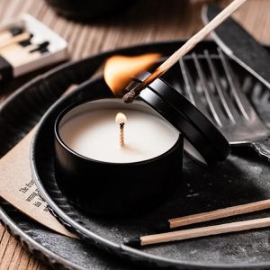 Stylish Little Black Jar Candle