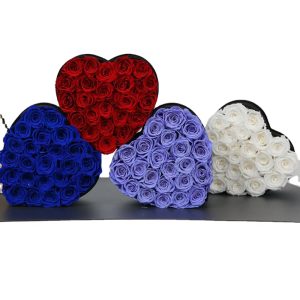 Heart Shape Box Forever Rose Preserved Rose Box Factory Supply Customized Chinese New Year Mother's Day Gift 2023 Easter Flowers