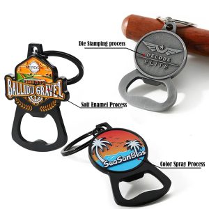 Hot Bulk Key Chain Beer Bottle Opener Cheap Metal Magnetic Wine Opener Keyholder Soft Enamel Custom Bottle Opener Keychain