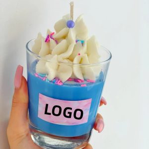 V59 Hot Customized Cream Candles Scented Ice Cream Candle Dessert Candles For Home Fragrance Wedding Mother's Day Gift