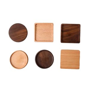 XS ltd. Factory Supply Round Square Walnut Bamboo Coaster Custom Beer Drink Print Wooden MDF Coaster