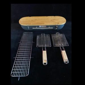 New Easy To Carry Charcoal Barbecue With Flippable Grids And Integrated Chopping Board Fire Pit