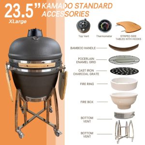 Auplex Commercial Green Ceramic Grill Kamado 13 18 21 24 26 29 Inch Egg Asador Bbq Barbecue