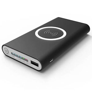 Factory Wholesale Wireless Power Banks 10000mah Qi-Enabled Cell Phone Portable Power Banks Wireless Battery Phone Charger Custom