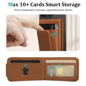 Wholesale Rfid Blocking Magnetic Genuine Leather Wallet Customized Logo Mobile Phone Card Holder Wallet For Phone