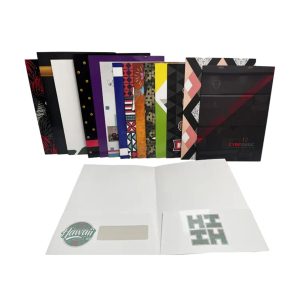 Custom Print Matt Office Document Presentation Pocket Folder Paper File Cardboard Black Folder With Logo Spot UV