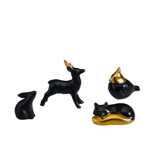 Wholesale Custom Cute Modern Black Gold Porcelain Luxury Home Decor Ceramic Home Decoration Accessories
