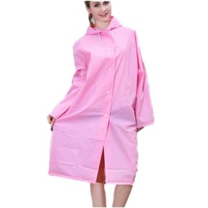 EVA Reusable Raincoat Disposable Adult Thickened Waterproof Rain Coat Women Transparent Waterproof Rainwear Hiking Poncho