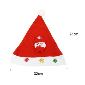 Promotional OEM Logo Christmas Hats Thick 30*40cm Adult Size Soft Plush Gold Promotional Christmas Hat for adults
