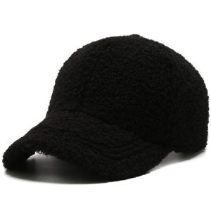 Ready to Ship Winter Warm Faux Wool Fur Sports-Caps/Fitted fur Baseball-Cap/Fashion Winter Hat in Wholesale