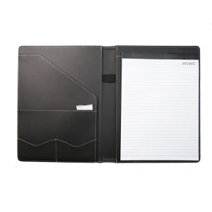 China Wholesales Factory Price A4 Pu Leather Business Portfolio File Folders Conference Custom Embossed Logo With Card Holders