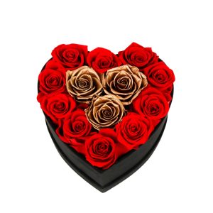 Heart Shape Box Forever Rose Preserved Rose Box Factory Supply Customized Chinese New Year Mother's Day Gift 2023 Easter Flowers