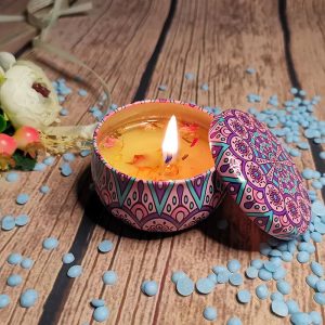 Wholesale Scented Wax Candle Gift Sets Soy Scented Candle Custom Label Scented Spiritual Candle With Dried Petals