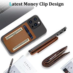 Wholesale Rfid Blocking Magnetic Genuine Leather Wallet Customized Logo Mobile Phone Card Holder Wallet For Phone