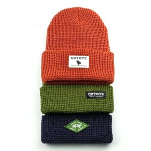 Custom Knitted Winter Waffle Beanie Hat