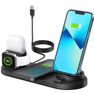 Wireless Charging Station Top sale 6 in 1 wireless charger customized brand Fast Charging Stand for phone/smart watch/earphone