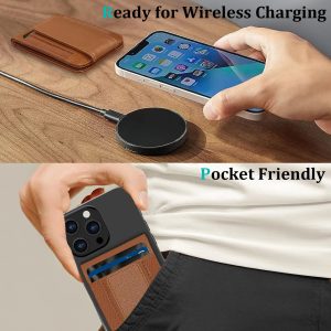 Wholesale Rfid Blocking Magnetic Genuine Leather Wallet Customized Logo Mobile Phone Card Holder Wallet For Phone