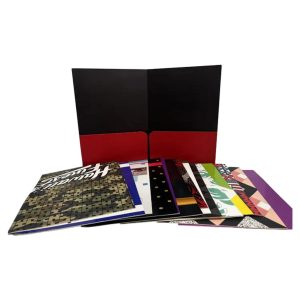 Custom Print Matt Office Document Presentation Pocket Folder Paper File Cardboard Black Folder With Logo Spot UV