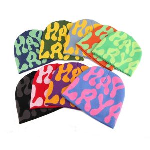 Wholesale Unisex All Over print Winter Hat Cap Custom Logo Acrylic Knitted Cuffed Beanie Hats