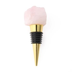 Custom Logo Crystal Wine Stopper Wholesale Rose Quartz Gemstone Christmas Whiskey Vacuum Wine Bottle Stoppers Bar Accessories