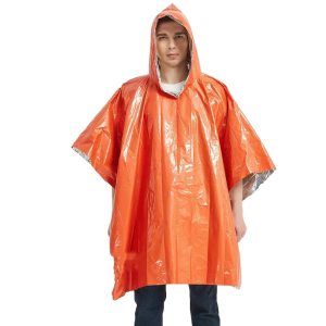 Disposable Raincoat Poncho Emergency Portable Thermal Insulation Raincoat Outdoor Pe Aluminum Film Raincoat