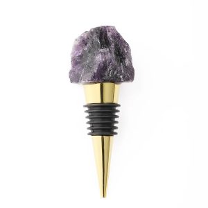 Custom Logo Crystal Wine Stopper Wholesale Rose Quartz Gemstone Christmas Whiskey Vacuum Wine Bottle Stoppers Bar Accessories