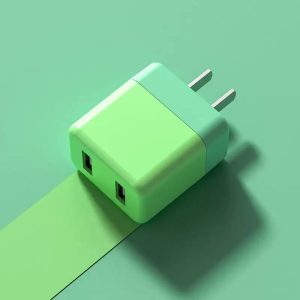 Colorful USB Plug Charger Charging Block USB Power Travel Adapter Wall Charger Cube Brick Box Base Head Compatible for iPhone