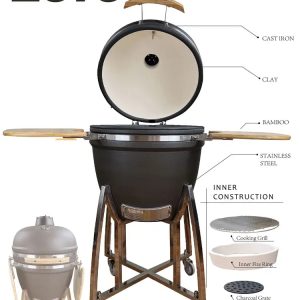 Auplex Commercial Green Ceramic Grill Kamado 13 18 21 24 26 29 Inch Egg Asador Bbq Barbecue