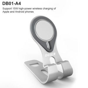 Oem Odm Carbon Acrylic Silicone Aluminum Wooden Desk Cell Mobile Phone Stand Magnetic Wireless Charging Mobile Phone Holders