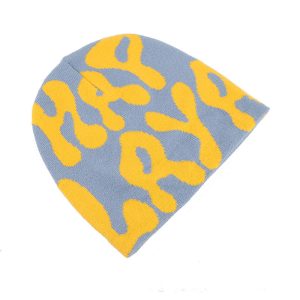 Wholesale Unisex All Over print Winter Hat Cap Custom Logo Acrylic Knitted Cuffed Beanie Hats