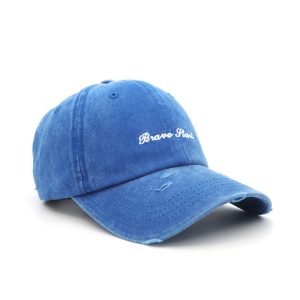 Wholesale 6 Panel Metal Buckle Untructured Cotton Vintage Gorras Custom Embroidery Logo Baseball Cap Washed Distressed Dad Hats