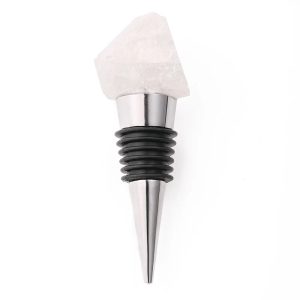 Custom Logo Crystal Wine Stopper Wholesale Rose Quartz Gemstone Christmas Whiskey Vacuum Wine Bottle Stoppers Bar Accessories