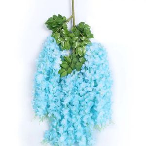 Inunion Factory Wholesale Home Decor 3 Branches Wedding Party Decorations Hanging Flower Vines Artificial Wisteria Flower