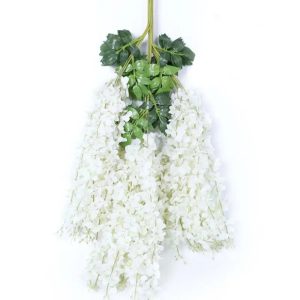 Inunion Factory Wholesale Home Decor 3 Branches Wedding Party Decorations Hanging Flower Vines Artificial Wisteria Flower